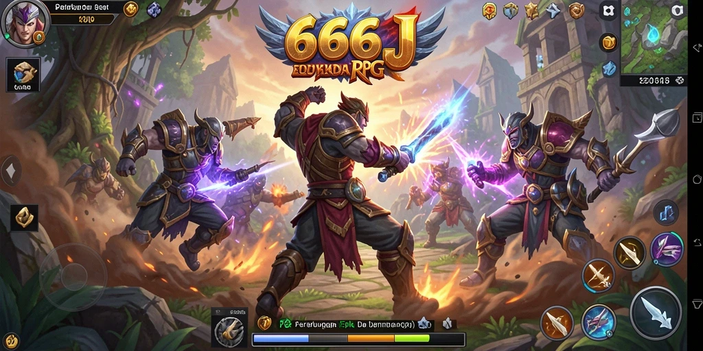 Screenshot gameplay 666J menampilkan aksi dinamis dan karakter yang menarik.