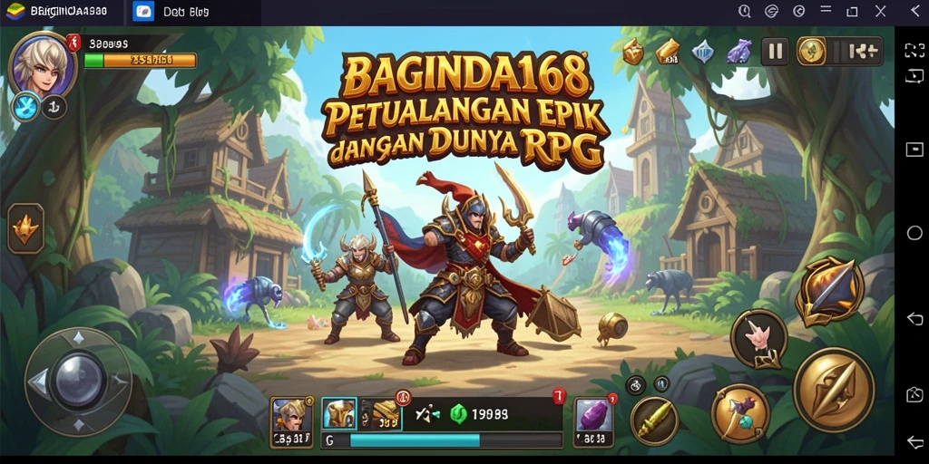 Screenshot utama menampilkan aksi epik dalam gameplay RPG.