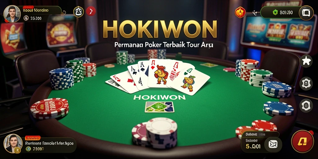 Screenshot HOKIWON menampilkan aksi poker yang mendebarkan