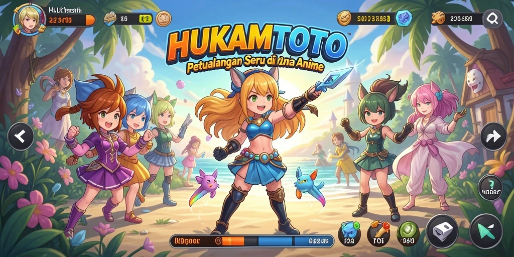 Screenshot HUKUMTOTO menampilkan karakter Anime dalam aksi seru.