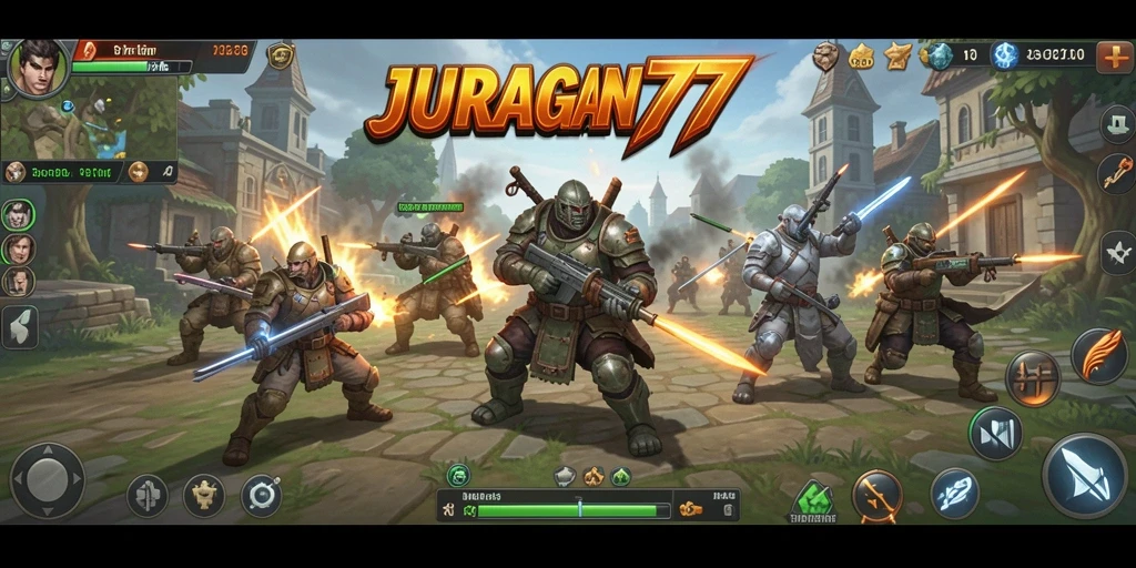 Tampilan menarik dari permainan strategi JURAGAN77 dengan berbagai unit dan taktik.