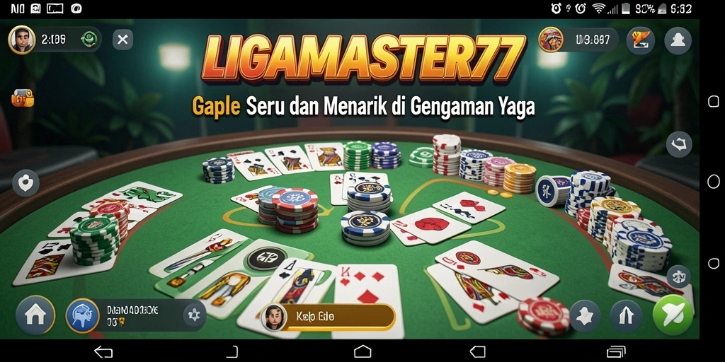 Tampilan gameplay seru dalam game Gaple LIGAMASTER77.