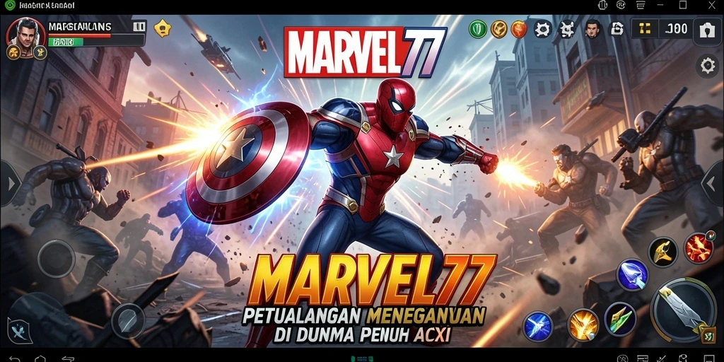 Tampilan utama gameplay MARVEL77 yang menegangkan dan penuh aksi.