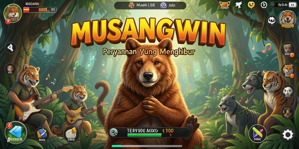 Screenshot MUSANGWIN menampilkan gameplay seru dengan musik yang menggugah.