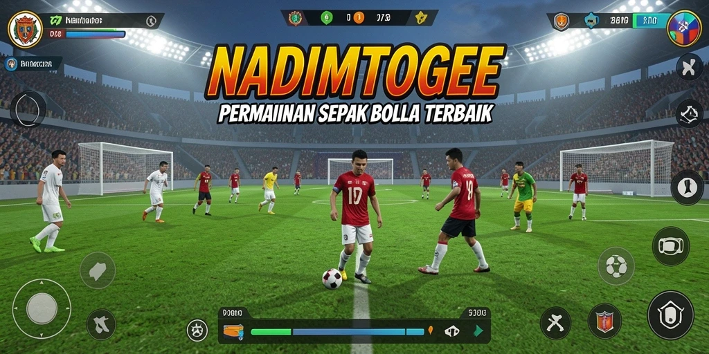 Tampilan gameplay NADIMTOGEL yang menegangkan di lapangan sepak bola.