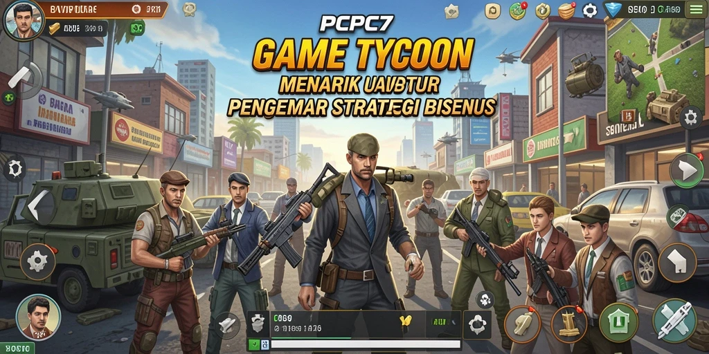 Screenshot gameplay PCPC7 yang menampilkan strategi bisnis seru.