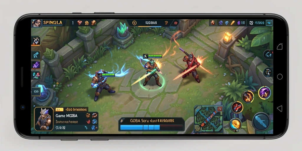 Screenshot gameplay SPINGILA yang menampilkan aksi seru MOBA.