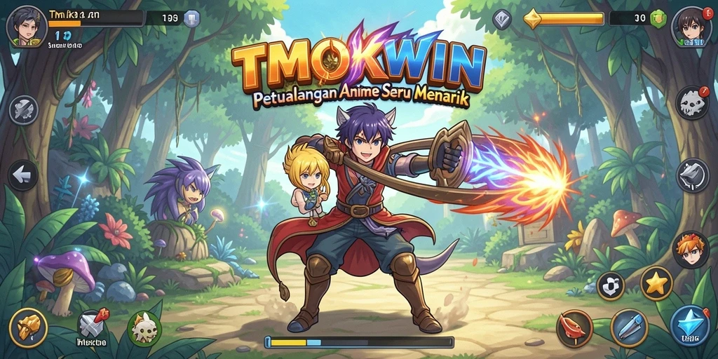 Tampilan gameplay yang memukau dalam TMOKWIN dengan karakter Anime yang menarik.